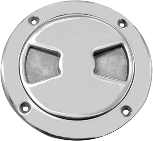 Vista 2 de ISURE MARINE Hatch de 4 pulgadas 316 de acero inoxidable redondo antideslizante placa de cubierta de escotilla de inspección con cubierta