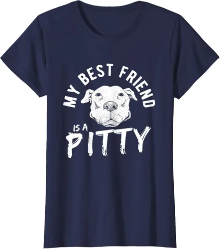 Vista 40 de My Best Friend Is A Pitty Pitties Pitbull - Camiseta Negro