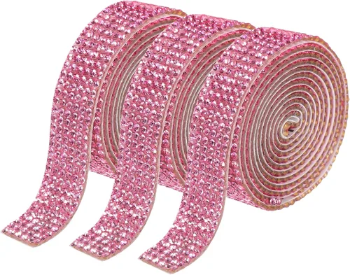 Vista 42 de MECCANIXITY 3 rollos de cinta de diamantes de imitación autoadhesiva de 3 yardas y 0.315 in para proyectos de artes y manualidades, pasteles de Beige