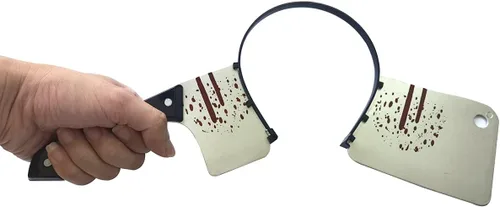Vista 4 de Cooplay Disfraces de terror, accesorios de juguete de zombi, accesorios para el cabello, bandas para el cabello, hacha decapitada, broma, cosplay