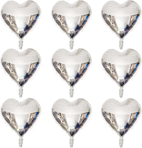 Vista 13 de Lovoir 10 globos de aluminio con forma de corazón azul bebé de 18 pulgadas, globos de amor para el día de San Valentín, cumpleaños, fiestas, bodas