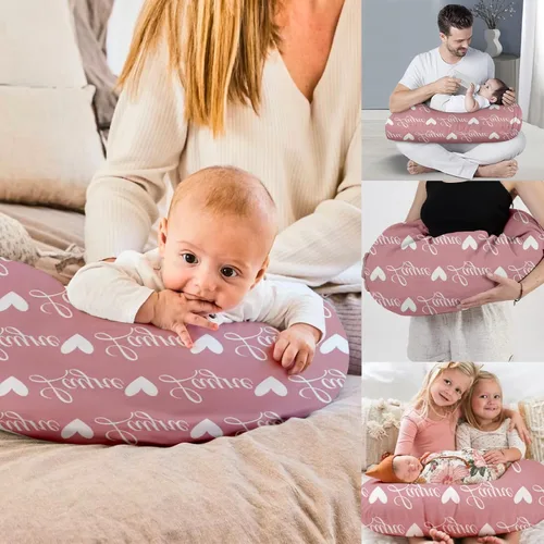 Vista 6 de Dyoart Funda de almohada de lactancia para bebé, fundas de lactancia con nombre personalizado, suave, funda de almohada de lactancia materna