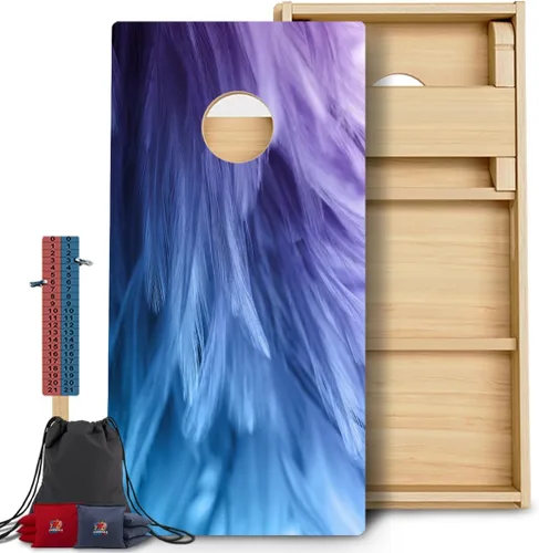 Vista 54 de CornholeGamesUSA Pro - Juego de tablas de Cornhole Fabricado en Estados Unidos Abedul báltico 3/4 Sin rebote Patas triples gruesas Dos 1