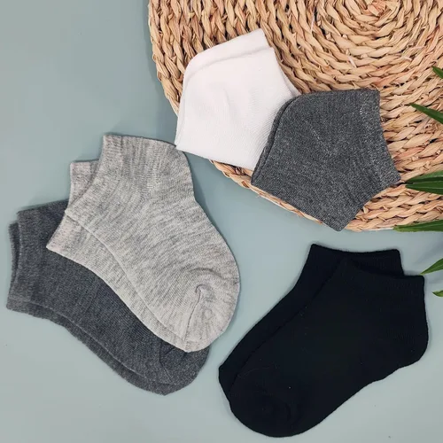 Vista 4 de Duufin 12 pares de calcetines deportivos para niños pequeños, calcetines atléticos de corte bajo, calcetines de media amortiguación para niños