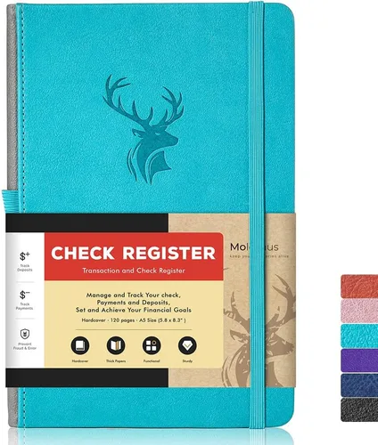 Vista 14 de Libro de Registro de Cheques Molekaus para Libreta de Cheques Personal o Empresarial, Registros de Tamaño Grande de Tapa Dura para Rastrear Pagos