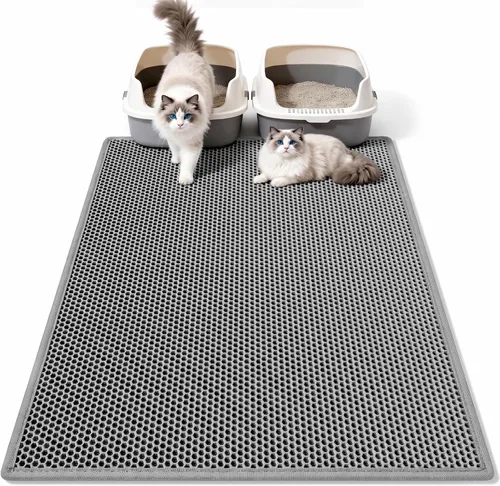 Vista 12 de Pieviev - Alfombrilla grande para arena de gato Negro