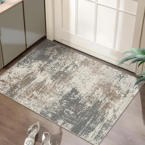 Vista 43 de Ciicool Alfombra moderna abstracta de 2 x 3 pulgadas, lavable, pequeña, antideslizante, de pelo bajo, alfombra de entrada plegable para cocina
