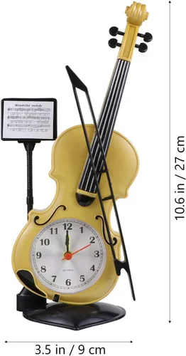 Vista 2 de BESPORTBLE Reloj despertador de violín electrónico con forma de violín para dormitorio, sala de estar, hogar D Cor y decoración de mesa de oficina