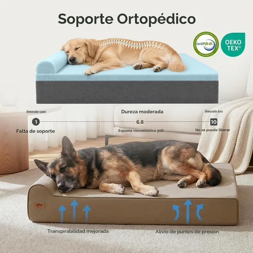 Vista 4 de Sytopia Camas ortopédicas para perros grandes, sofá de espuma viscoelástica extra gruesa de 7 pulgadas para perros mayores y grandes daneses