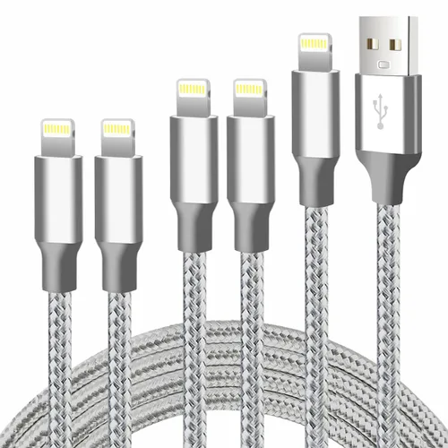 Vista 15 de Cable USB a Lightning, paquete de 5 cables de carga rápida para iPhone Negro