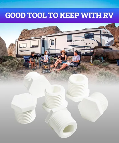 Vista 6 de Zlirfy - Tapón de drenaje para calentador de agua NPT de 1/2 pulgada, 6 piezas, compatible con autocaravana y calentador Atwood, plástico blanco