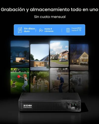 Vista 5 de ZOSI 3K Lite Sistema de cámara de seguridad con cable, 4 cámaras bala