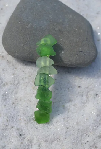 Vista 5 de Delicadas sombras de cristal de mar verde y aguamarina francés, pinza para el pelo, 2.362 in