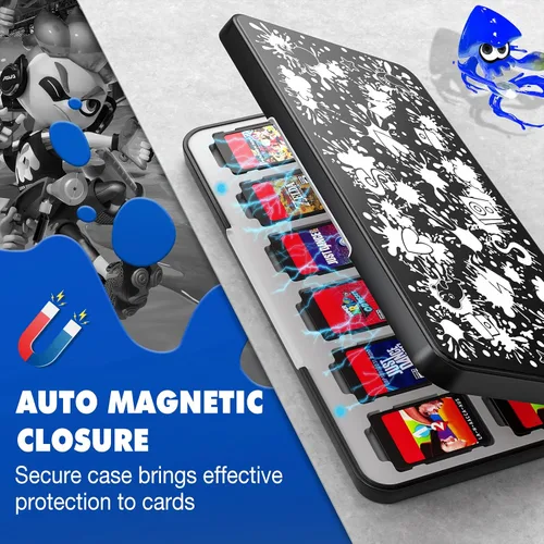 Vista 4 de MoKo Funda para 24 tarjetas de juego compatible con Nintendo Switch OLED modeloSwitchSwitch Lite funda para juego Switch para tarjetas de juego