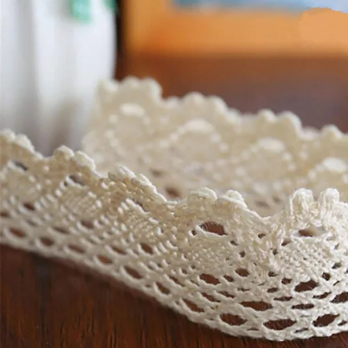 Vista 2 de Cinta bordada de algodón con ribete de encaje de algodón de 10 yardas, decoración de costura y suministros de manualidades de 1-1/4 pulgadas