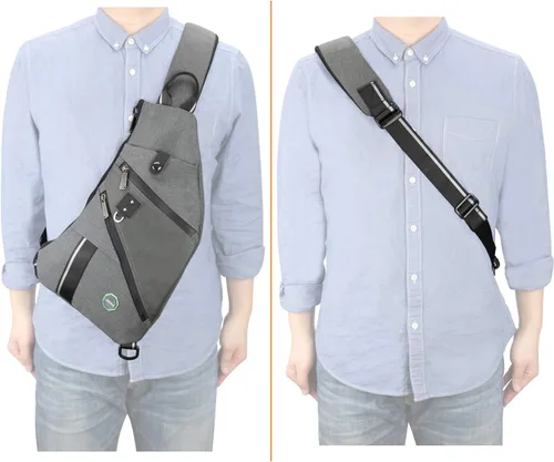 Vista 2 de Bolso bandolera de nailon para hombre y mujer