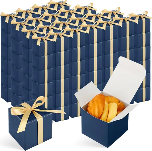 Vista 10 de Jutom 100 mini cajas de regalo, cajas de dulces extra pequeñas de papel con cinta dorada para el día de San Valentín, cumpleaños, boda, aniversario