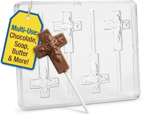 Vista 5 de Molde Cruz Lollipop Chocolate Candy Religious 426
