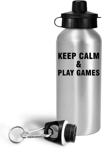 Vista 2 de Gifts Idea for Game Developer Designer - Keep Calm Play Games Water Bottle Tumbler 20oz Reusable Drinkware - Video Gaming Design Dev Team