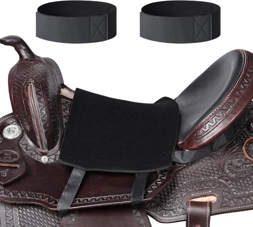 Vista 2 de Harrison Howard Western Saddle - Funda antideslizante para asiento de caballo con 2 bandas elásticas para las piernas