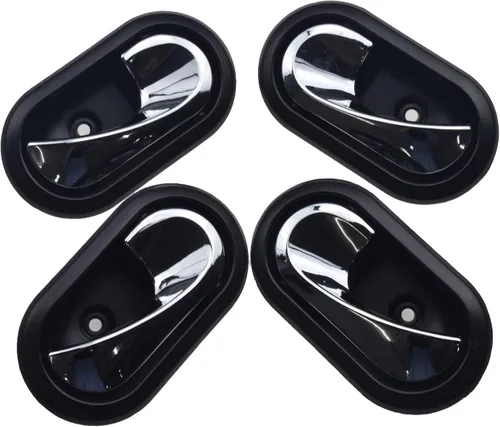 Vista 2 de Cromo Negro 4 Unids Manijas De Puerta Interior Delantera Trasera Izquierda Derecha Para 2012-2016 Renault Logan Duster 8200733848,8200733847