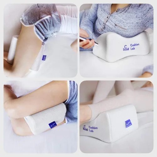 Vista 3 de Cushion Lab Almohada ortopédica extra densa para la rodilla para aliviar el dolor de espalda, dolor de piernas, cadera, embarazo, ciática y dolor