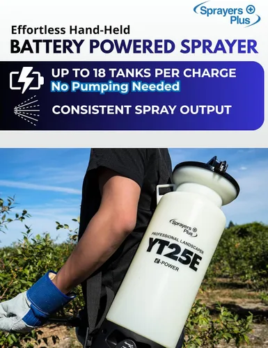 Vista 2 de Sprayers Plus YT25E Pulverizador de Césped y Jardín a Batería, Pulverizador Portátil Recargable de 2 Galones con Litio-ion de 12V, Vara y Boquilla