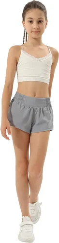 Vista 5 de Aurefin Pantalones cortos deportivos para niñas, pantalones cortos ligeros para correr para adolescentes, niñas, pantalones cortos deportivos