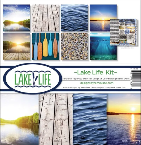 Vista 2 de Reminisce LL-200 Lake Life Scrapbook Collection Kit 12x12 pulgadas