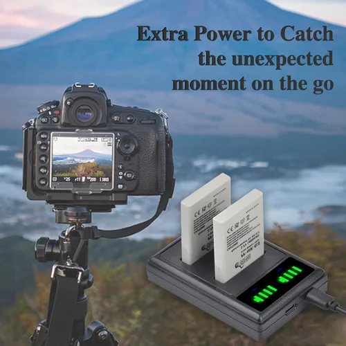 Vista 7 de Pickle Power EN-EL5 Batería 2-Pack y Cargador Dual LED para cámaras Nikon CoolPix P530, P520, P510, P100, P500, P90, P80, P5100, P5000, P6000, 3700