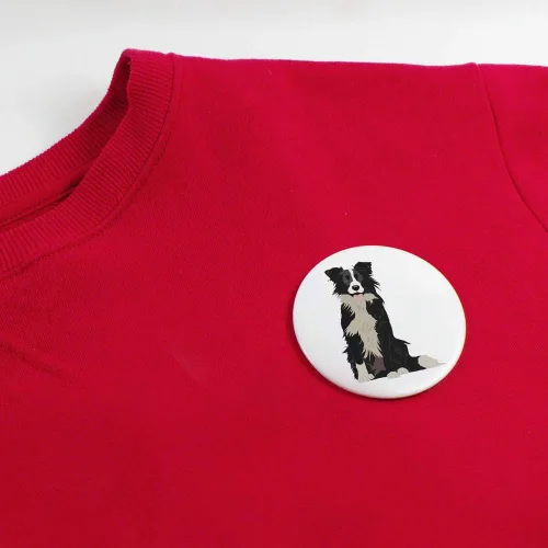 Vista 2 de Border Collie' Button Pin Badges (BB028400)