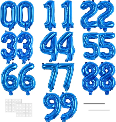 Vista 34 de TONIFUL Globos grandes de 50 pulgadas con números dorados del 0 al 9, globo digital grande de Mylar número 8 digital ocho para fiestas