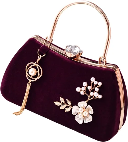 Vista 3 de Elegante bolso de noche con cadena de metal desmontable bolso de hombro de moda bolso casual para mujeres fiesta de boda