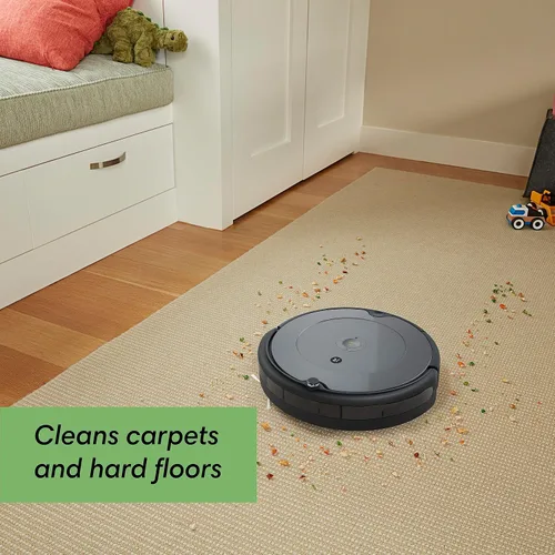 Vista 9 de iRobot Roomba 676 Robot Aspirador con conectividad Wi-Fi, compatible con Alexa, bueno para pelo de mascotas, alfombras, suelos duros, carga