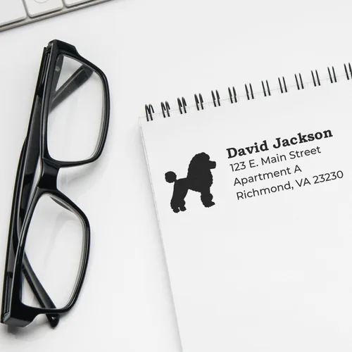 Vista 11 de Airedale Terrier Address Stamp, Custom Airedale Terrier Hand Stamp for Dog Lovers, Duo Rubber Return Address for Pet Owners