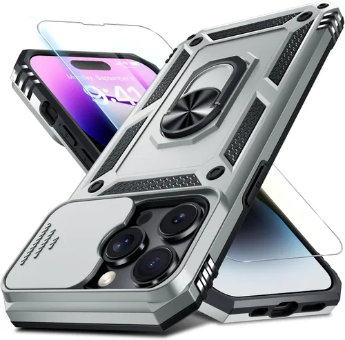 Vista 12 de Janmitta Funda para iPhone 8 Plus/7 Plus/6 Plus, Cubierta de Teléfono con Cubierta Deslizante Integrada para Lente de Cámara + Protector