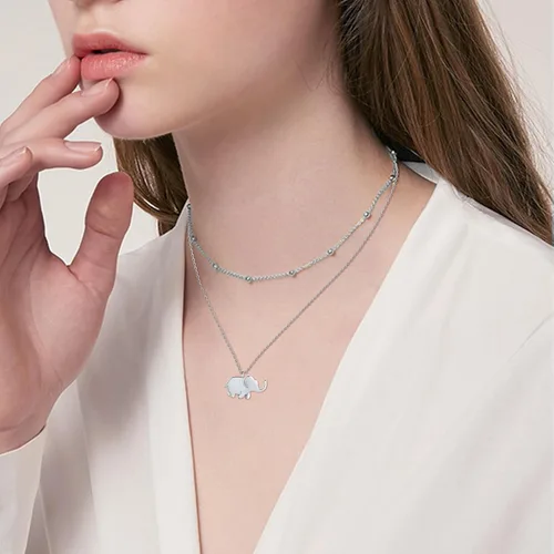 Vista 2 de MONGAS Collar de plata de ley con diseño de árbol de la vida, ópalo, hamsa, loto, margarita, luna de estrella, libélula, ancla, cruz, cerradura