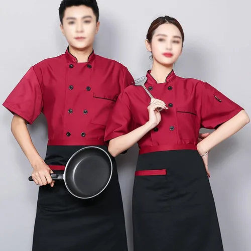 Vista 4 de Hotel Kitchen Restaurant Chef Coat ShortLong Sleeve Chef Jacket for Women Men Unisex Classic Chef Uniform