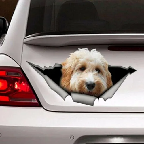 Vista 9 de Calcomanía de vinilo 3D para auto con diseño de beagle, calcomanías impermeables para auto con diseño de perro, decoración con diseño de animales