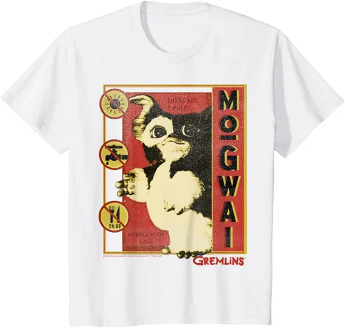 Vista 3 de Camiseta con póster de Gremlins Mogwai Three Rules para niños, Negro, Kids 2