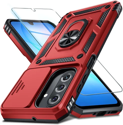 Vista 19 de Janmitta Funda compatible con Samsung Galaxy A16 5G/4G con Cubierta Deslizante Integrada para Lente de Cámara + Protector de Pantalla + Soporte