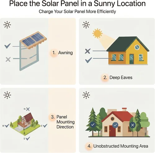 Vista 4 de 1 panel solar de 1.3 W5.5 V, adecuado para persianas eléctricas, persianas inteligentes, enchufe USB-C, generación de energía solar móvil, instalado