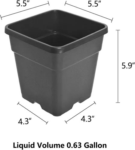 Vista 3 de Macetas cuadradas para vivero, macetas de cultivo para plantas de suelo, 0.63 galones, 10
