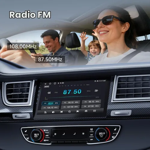 Vista 4 de Haudio - Estéreo de coche Android de 9 pulgadas con doble DIN (RAM4GB+ROM64GB) para Apple Carplay y Android Auto, radio de coche con cámara trasera