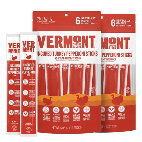 Vista 8 de Vermont Smoke & Cure - Snack de proteína de pavo picante y caliente - Snack de carne portátil para adultos y niños - Palitos de pavo con chile