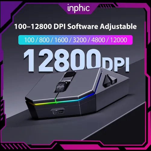Vista 11 de INPHIC Ratón inalámbrico Cyber Silent, Tri-Mode 12000 DPI ratón
