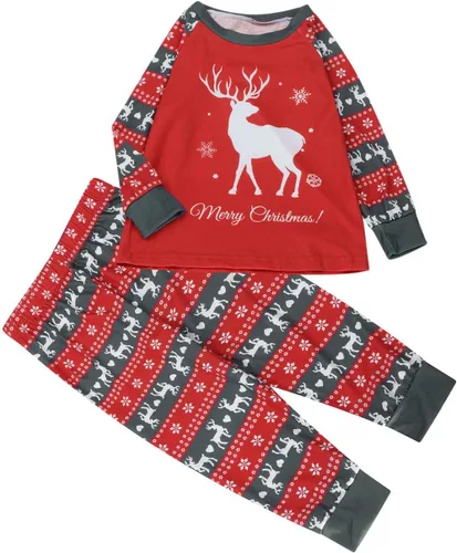 Vista 4 de Pijamas de Navidad para la familia, conjunto de pijamas a juego divertido de Navidad, ropa de descanso de manga larga a cuadros para mujeres