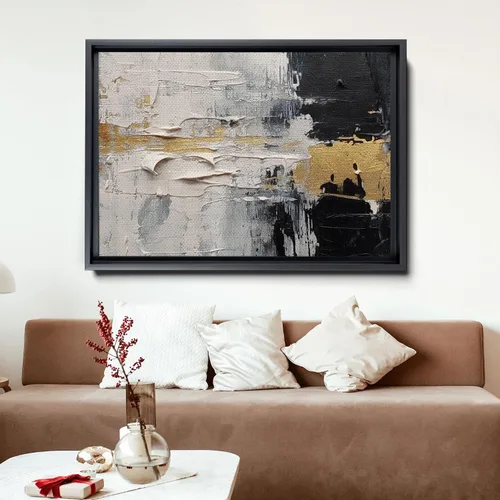 Vista 5 de Black and White 3D Texture Wall Art - Abstract Texture Painting - Modern Black and White Wall Art - Contemporary Texture Wall Decor