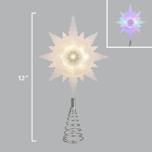 Vista 2 de Philips Treetopper estrella esmerilada de 12 pulgadas con bobina - 3 funciones de luz con caja de control - Uso interior - 10 LED de microdot