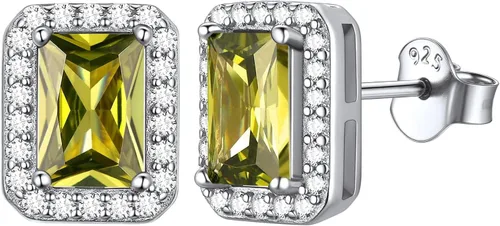 Vista 13 de ChicSilver Aretes de piedra natal para mujer de plata de ley 925